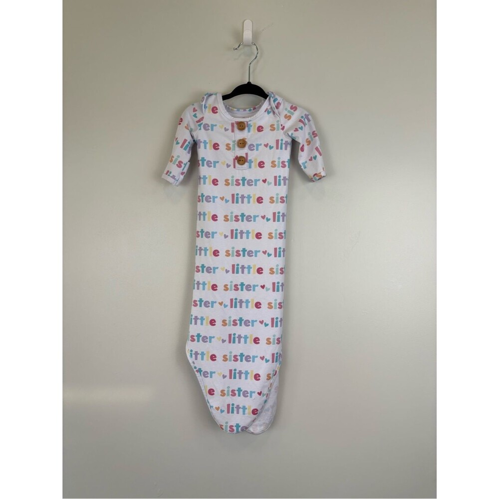 Caden Lane Little Sister Newborn Baby Knot Gown Size 7-14 lbs